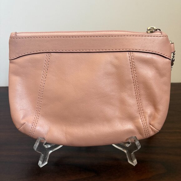 Coach Pleated Pink Leather Wristlet - Picture 2 of 7